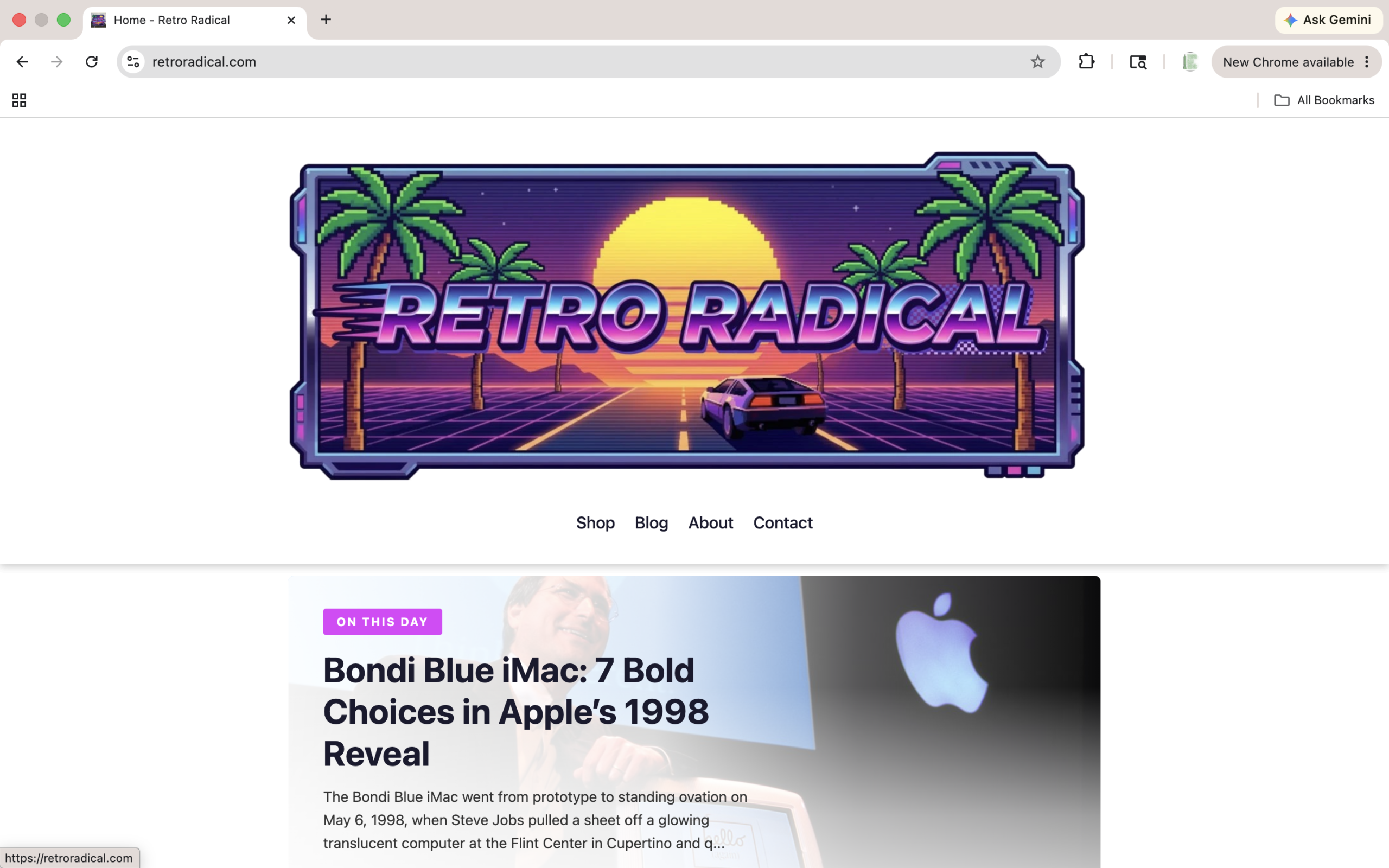 retroradical.com website screenshot
