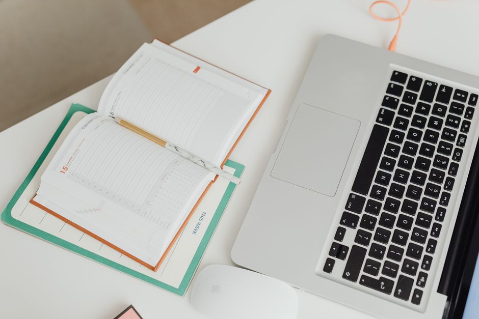 A clean desk setup used for weekly blog writing and editing sessions