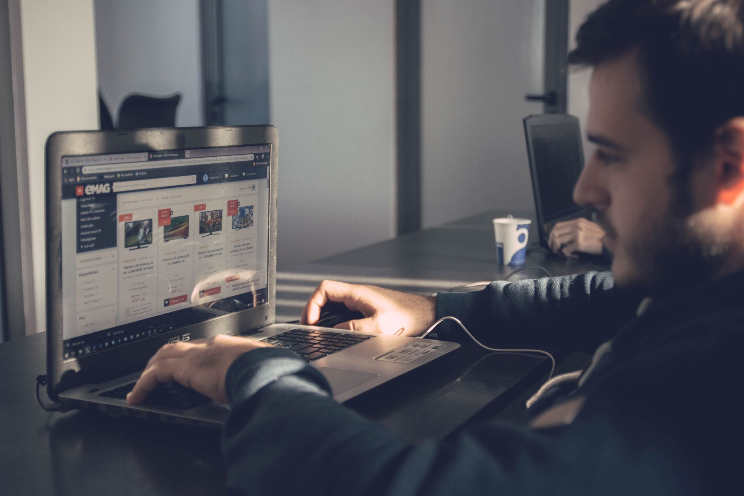 A homeowner searching Google, where SEO for junk removal companies wins jobs