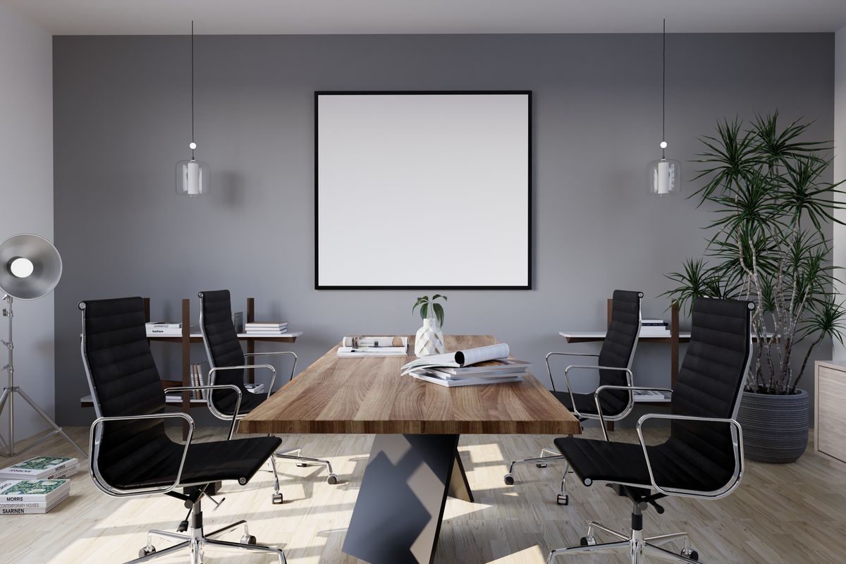 Sleek modern conference room representing the commercial office spaces cleaning companies serve